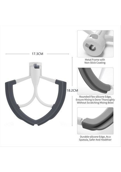 Kitchenaid 6 Qt Kase Kaldırmalı Stand Mikseri Için Esnek Kenarlı Çırpıcı, Esnek Silikon Kenarlı Düz Çırpıcı Küreği ve Kase Kazıyıcı (Yurt Dışından) fırsatları