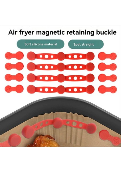 4 Set Yüksek Sıcaklık Silikon Mıknatıs Tokası, Air Fryer Kağıt Astarlarını Yerinde Tutar ve Kağıt Astarının Kaplanmasını Önler (Yurt Dışından) modelleri