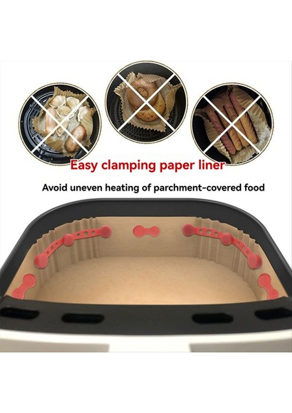 4 Set Yüksek Sıcaklık Silikon Mıknatıs Tokası, Air Fryer Kağıt Astarlarını Yerinde Tutar ve Kağıt Astarının Kaplanmasını Önler (Yurt Dışından) fırsatları