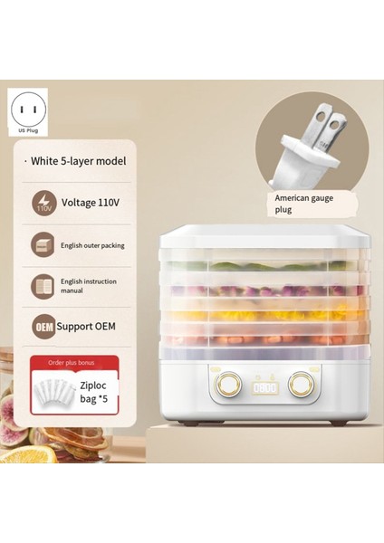 Meyve/et/atıştırmalıklar Için Gıda Kurutma Makinesi Ayarlanabilir Zamanlayıcı ve Sıcaklık Kontrolü Ev Kullanımına Uygun Abd Fişi (Yurt Dışından) fiyatları