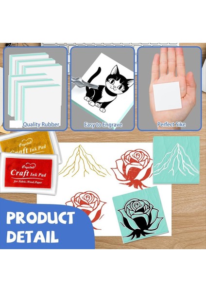 6pcs 2 Inç x 2 Inç Kauçuk Oyma Bloklar, Linolum Blok Damga Yapımı Kiti Yeni Başlayanlar Için Dıy Pul Yapımı (Yurt Dışından) fiyatları