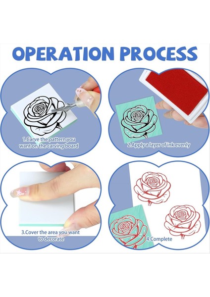 6pcs 2 Inç x 2 Inç Kauçuk Oyma Bloklar, Linolum Blok Damga Yapımı Kiti Yeni Başlayanlar Için Dıy Pul Yapımı (Yurt Dışından) fırsatları