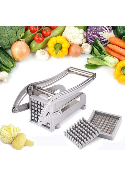 Paslanmaz Çelik Manuel Patates Dilimleyici Çok Fonksiyonlu Salatalık Turp Dilimleyici Patates Kızartması Yapıcı Mutfak Patates Kesme Aleti (Yurt Dışından) modelleri