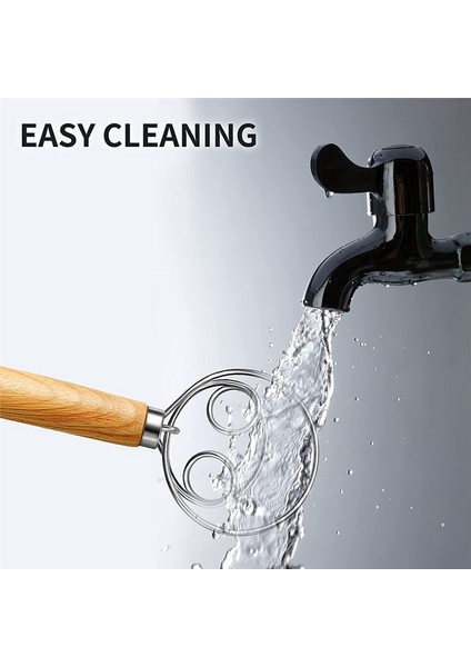 Hamur Çırpıcı Paslanmaz Çelik Hamur Çırpıcı Hollanda Usulü Ekmek Hamuru El Mikseri Ahşap Saplı Mutfak Pişirme Aletleri (Yurt Dışından) fiyatları