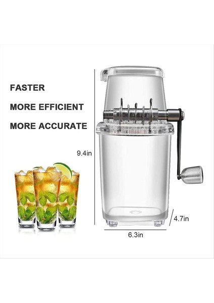Buz Kırıcı Manuel Döner Buz Kırıcı Kokteyl Makinesi Buz Küpü Ezilmiş Smoothies Buz Kırma Makinesi Ev B (Yurt Dışından) modelleri