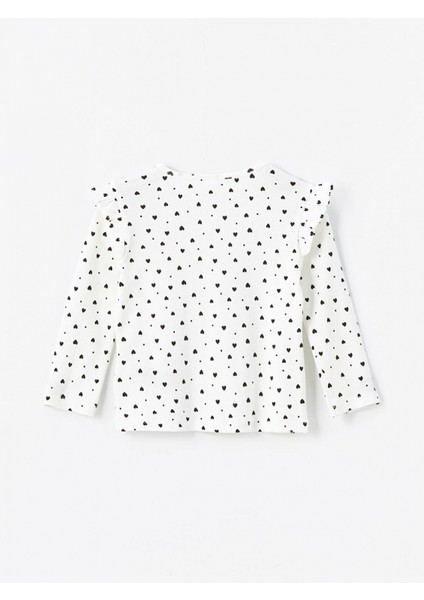 Lcw Kids Ekru Bisiklet Yaka Uzun Kollu Baskılı Kız Çocuk Tişört fırsatları