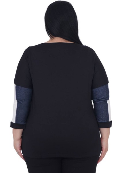 Büyük Beden Çiçek Nakışlı Love Nakışlı Kışlık Oversize Bluz modelleri