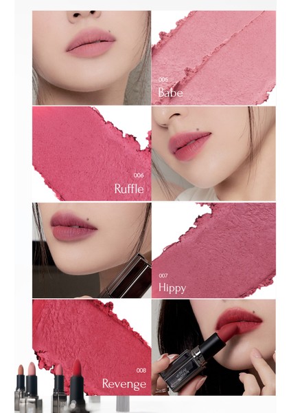 Pürüzsüz Görünüm Sunan Kadifemsi Ruj MUZIGAE MANSION Moodwear Blur Lipstick (004 Layered)