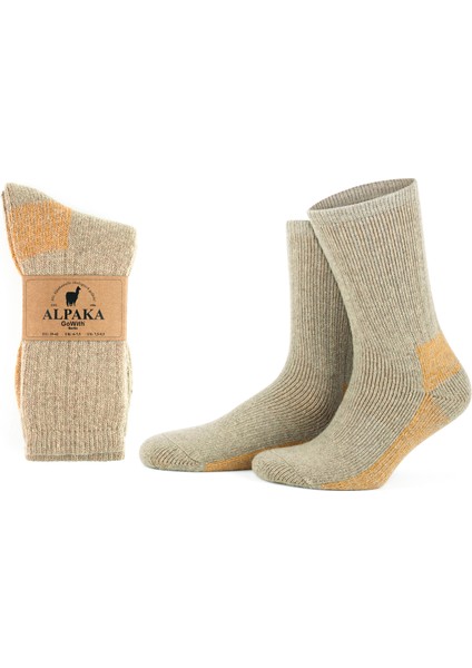 Alpaka Yünlü Tam Havlulu Kalın Termal Çorap 6005-6006