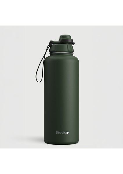 1 Hand Leak-Proof Sızdırmaz Çelik Termos 1500 ml Green ST-252
