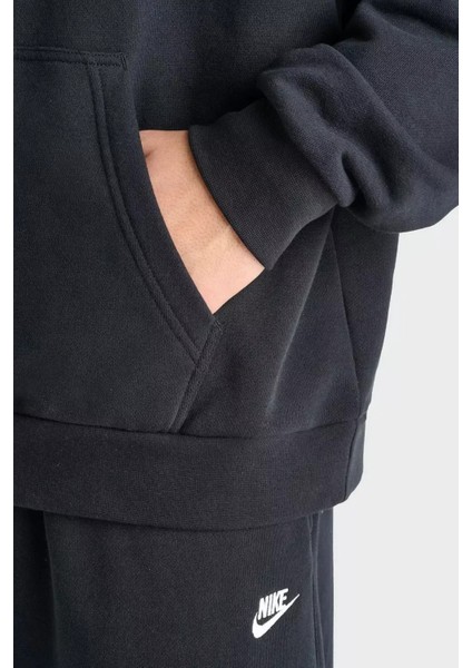 Nsw Clup Fleece Hoodie Oversize Geniş Kesim Siyah Erkek Sweatshrit fırsatları