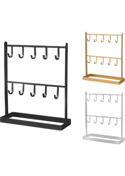 Santkuee Masa Üstü Demir Takı Standı Küpe Askısı Kolye Yüzük Küpe Raf Sergileme Rafı Sundurma Anahtar Rafı Ev Dekorasyon (Yurt Dışından)