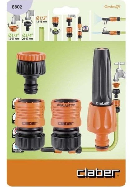 Karavan Su Bağlantı Seti Claber 8802 modelleri