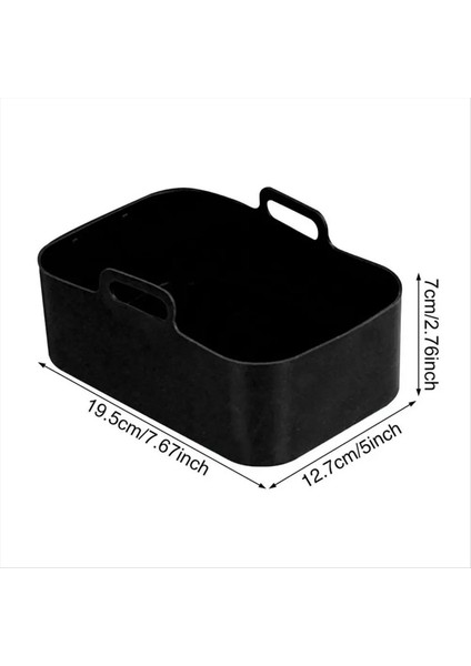 Hava Fritöz Silikon Pot Yeniden Kullanılabilir Kare Isıya Dayanıklı Kase Taşınabilir Fırın Pişirme Tepsisi Pizza Kızarmış Tavuk Izgara Tavası (Yurt Dışından) modelleri