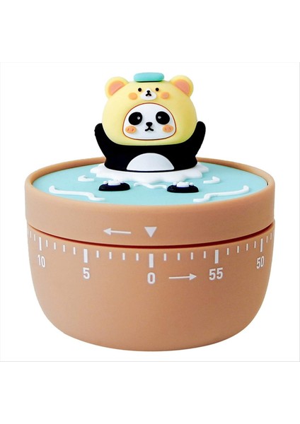 60 Dakikalık Mekanik Mutfak Zamanlayıcısı Panda Banyo Manuel Zamanlayıcı Pişirme Pişirme Zamanlayıcısı Çocuklar Kahverengi (Yurt Dışından)
