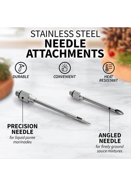 Hindi Baster Pişirme Için Gıda Sınıfı Metal Hindi Baster Şırıngası Et Barbekü Sos Tüpü Çıkarılabilir Iğneler ile (Yurt Dışından) fiyatları