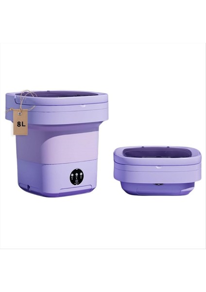 Taşınabilir Çamaşır Makinesi, Mini Yıkama Makinesi, Büyük Kapasiteli Katlanabilir Yıkama Makinesi. Iç Çamaşırların Derin Temizliği, Giysiler Mor Abd Tak (Yurt Dışından)