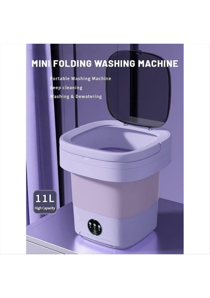 Taşınabilir Çamaşır Makinesi, Mini Yıkama Makinesi, Büyük Kapasiteli Katlanabilir Yıkama Makinesi. Iç Çamaşırların Derin Temizliği, Giysiler Mor Abd Tak (Yurt Dışından) modelleri