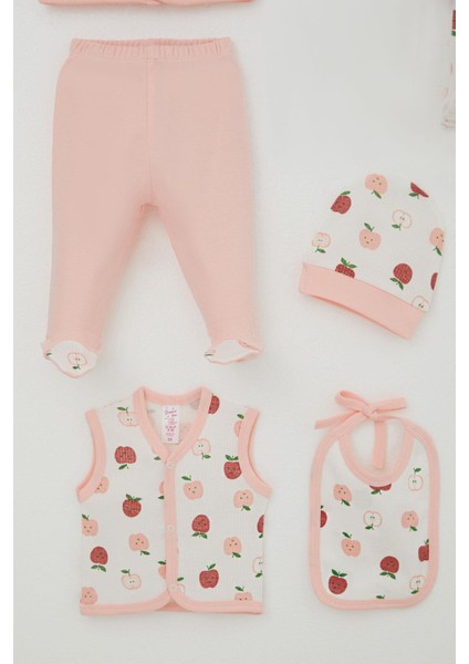 Kız Bebek Hastane Çıkışı 8 Li Sevimli Minik Elma Desenli 0-3 Ay, Ekru indirimleri