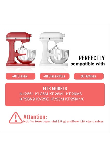 5 Plus ve 600 Serisi Mikser Için 5 ve 6 Quart Mikser Için Paslanmaz Çelik Profesyonel Hamur Kancası ve Karıştırma Kabı (Yurt Dışından) fırsatları