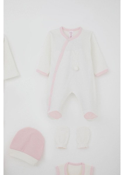 Kız Bebek Hastane Çıkışı 8 Li Ponponlu Tavşancık Nakışlı 0-3 Ay, Beyaz fırsatları