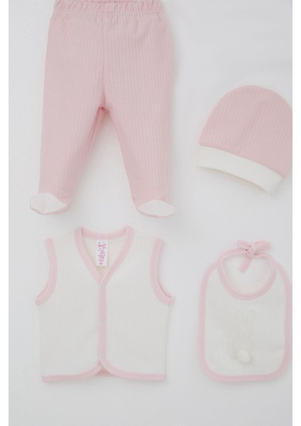 Kız Bebek Hastane Çıkışı 8 Li Ponponlu Tavşancık Nakışlı 0-3 Ay, Beyaz indirimleri