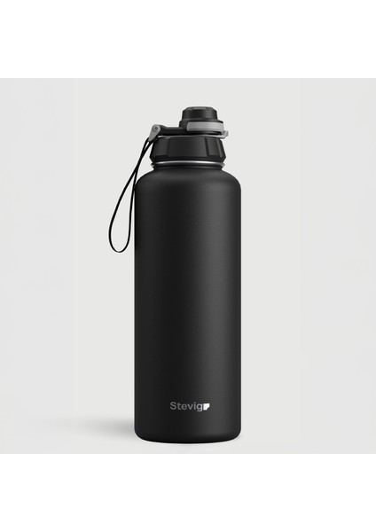 1 Hand Leak-Proof Sızdırmaz Çelik Termos 1500 ml Black ST-235