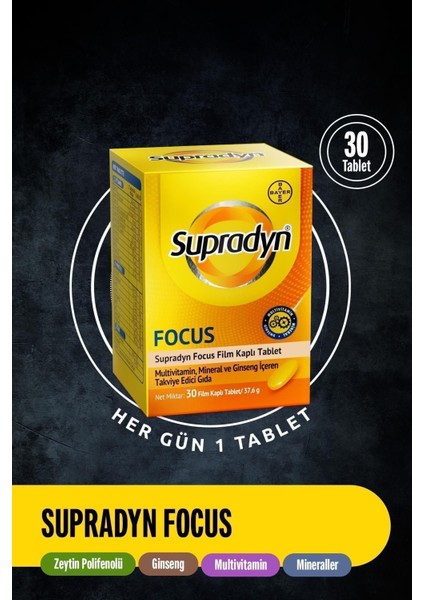 Supradyn Focus 30 Film Kaplı Tablet fiyatları