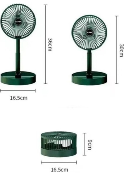 Mft Masaüstü Fan Vantilatör Teleskopik Şarjlı Katlanabilir Taşınabilir 3 Kademe Yeşil Soğutucu. modelleri