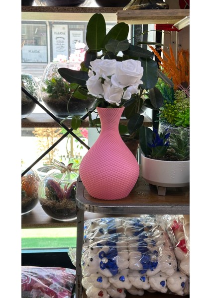 Pembe Dekoratif Vazo – Pla 3D Üretim indirimleri