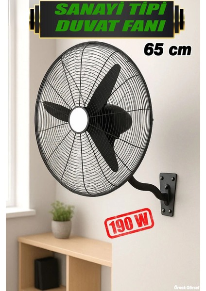 Sanayi Tipi 65 cm 190 W Duvar Vantilatörü Endüstriyel Geniş Sessiz Duvara Monte Fan Mft