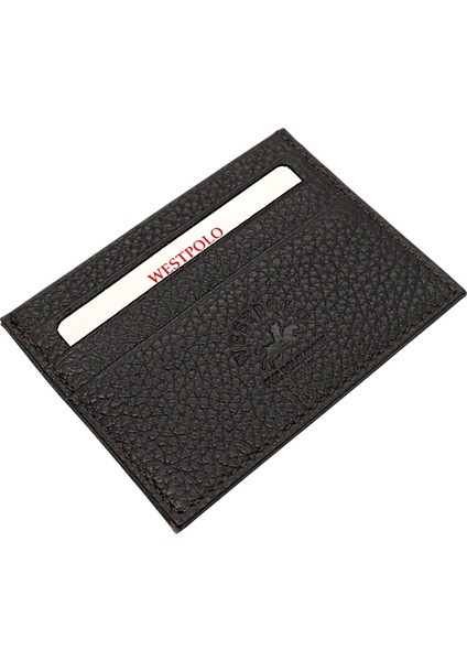 Hakiki Deri Slim Ince Unisex Kartlık - Kahverengi fiyatları
