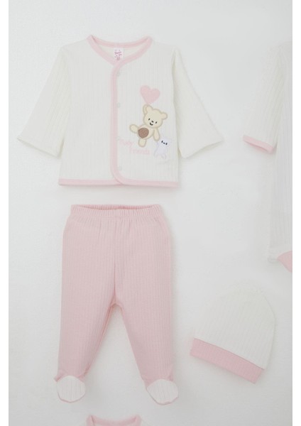 Kız Bebek Hastane Çıkışı 8 Li Bebek Ayıcık Nakışlı Kalpli 0-3 Ay, Beyaz modelleri