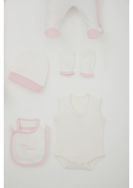 Kız Bebek Hastane Çıkışı 8 Li Bebek Ayıcık Nakışlı Kalpli 0-3 Ay, Beyaz indirimleri