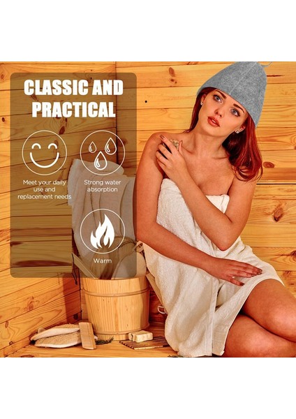 12PCS Sauna Şapka Keçe Banyosu Şapka Kafa Koruma Emici Sauna Kapağı Sauna Duş Banyo Buhar Odası Aksesuarları (Yurt Dışından) fırsatları