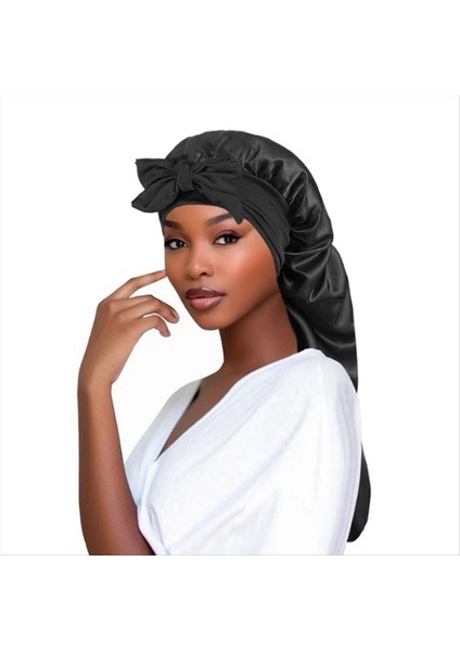 Kadınlar Bonnet Uyku Şapkası Uzun Kuyruk Örgü Saç Gece Uyku Başlık Baş Duş Başlıkları Sauna Banyo Kaput (Yurt Dışından) fırsatları