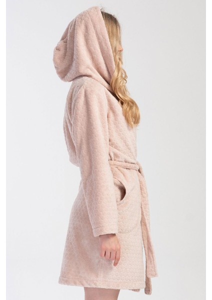 Kadın Bej Renk Kapüşonlu Welsoft Cepli Sabahlık C5T1N1304 fiyatları