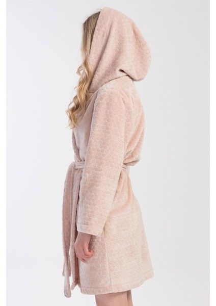 Kadın Bej Renk Kapüşonlu Welsoft Cepli Sabahlık C5T1N1304 modelleri