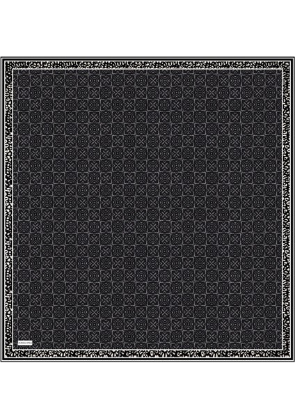 Siyah Rüya Desen Twill Ipek Eşarp modelleri