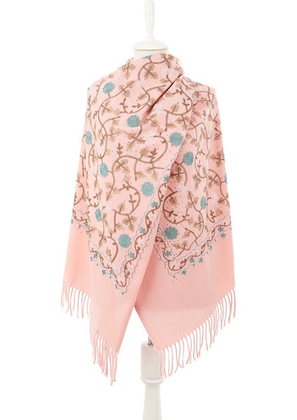 Pudra Taşlı Nakışlı Kışlık Şal fiyatları