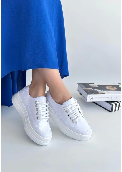 Carin Beyaz Keten Bağcıklı Spor Ayakkabı fiyatları