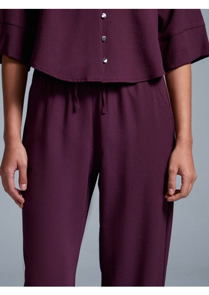 72195 Beli Lastikli Salaş Pantolon-Bordo fırsatları