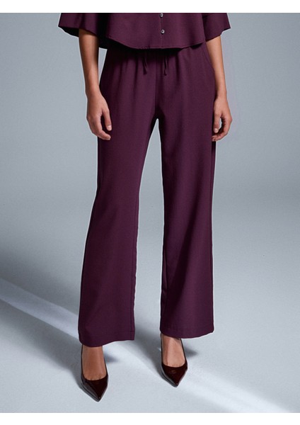 72195 Beli Lastikli Salaş Pantolon-Bordo indirimleri