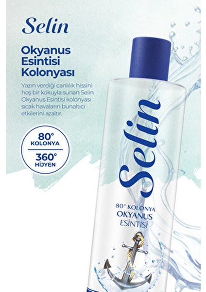 Parfümlü Kolonya Okyanus Esintisi 80 Derece 2 Adet 400 ml Çiçeksi Koku fırsatları