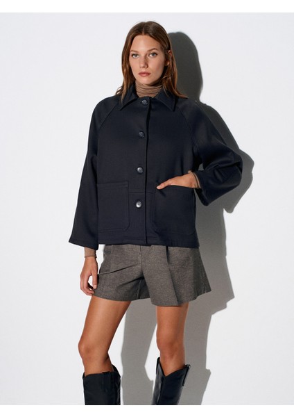 60773 Içi Polarlı Oversize Ceket-Antrasit modelleri