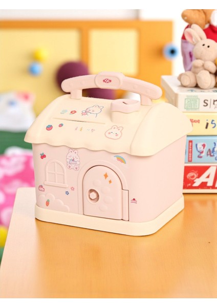 Masal Evi Işıklı Kumbara Sevimli Çocuk Odası Gece Lambası 20 cm x 15.5 cm Pembe Renk fiyatları