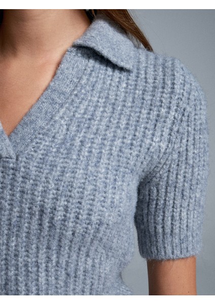 10814 Yün Karışımlı Triko Kazak-K.gri Mel. fırsatları