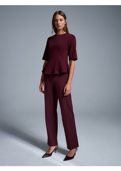 32077 Peplum Top-Bordo indirimleri