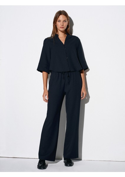 72195 Beli Lastikli Salaş Pantolon-Siyah modelleri