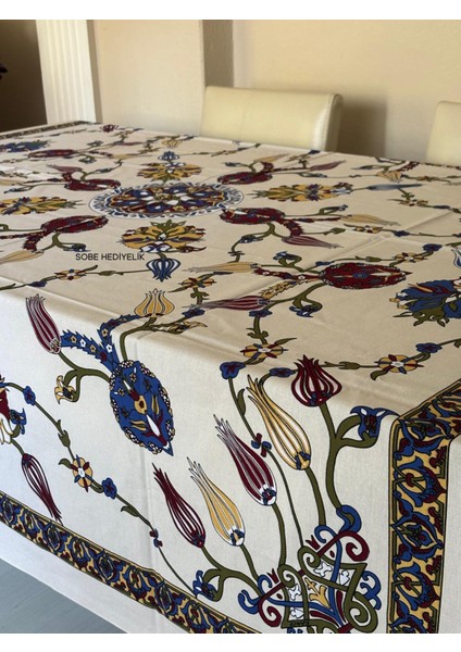 Kolay Temizlenebilir Çiçek Desenli Pamuklu Masa Örtüsü 170X170 cm – Çeyizlik, Sofra ve Dekoratif